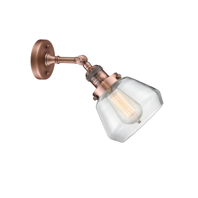 Applique murale à bras 1 lumière Chill, Cuivre antique, Transparent