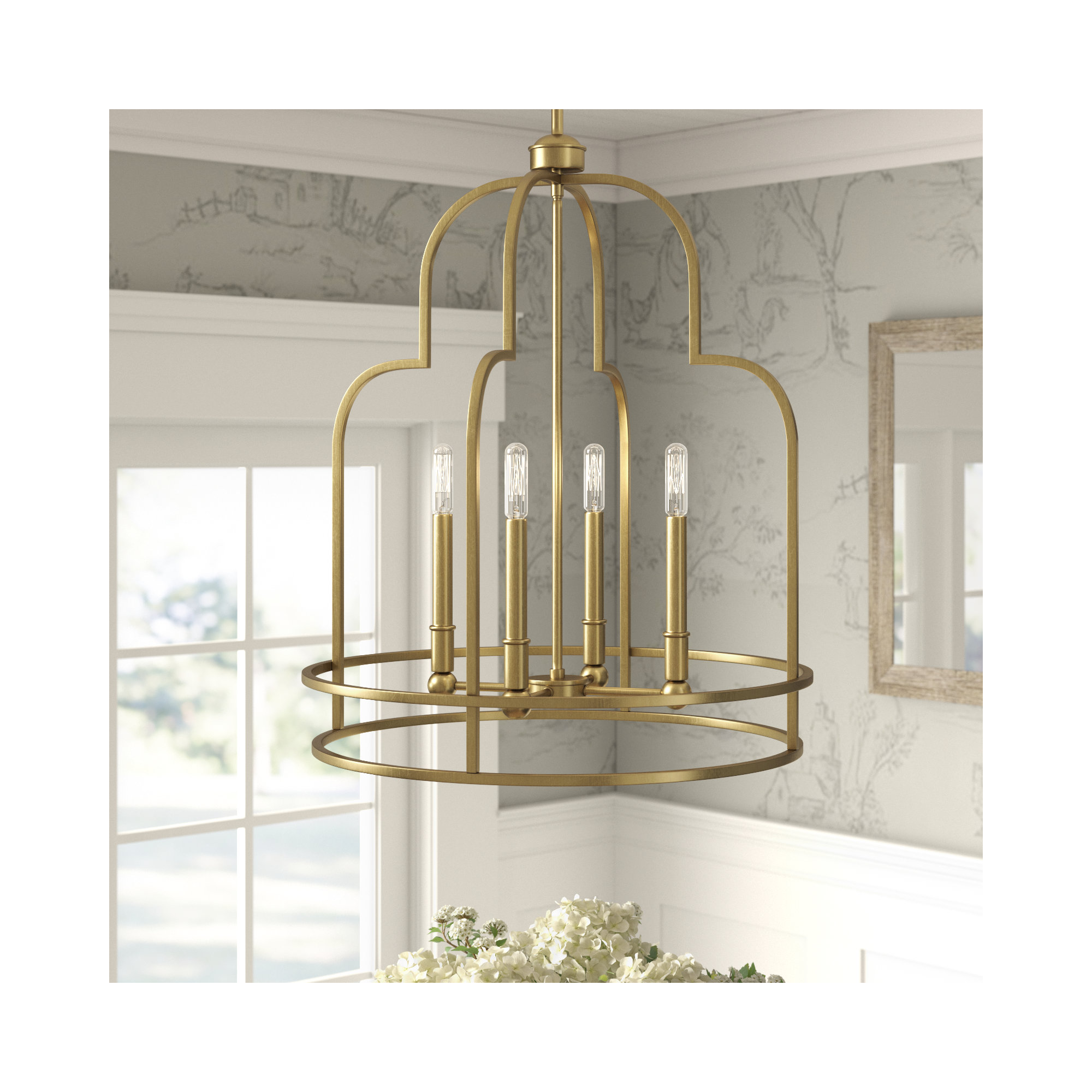 Bristol 4 - Light Unique Geometric Pendant, Gold