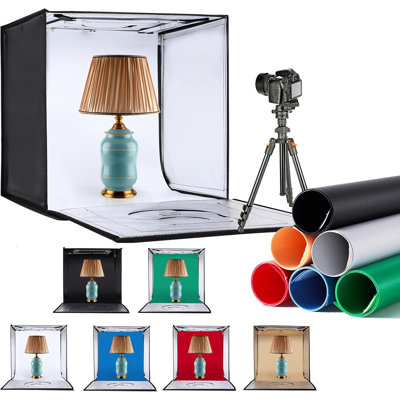 LED Light Box For Photography With 6 Colour Backdrops, 240 Dimmable Leds, Adjustable Brightness 3000-6500K, Foldable Portable Photo Studio Box For Product Shooting