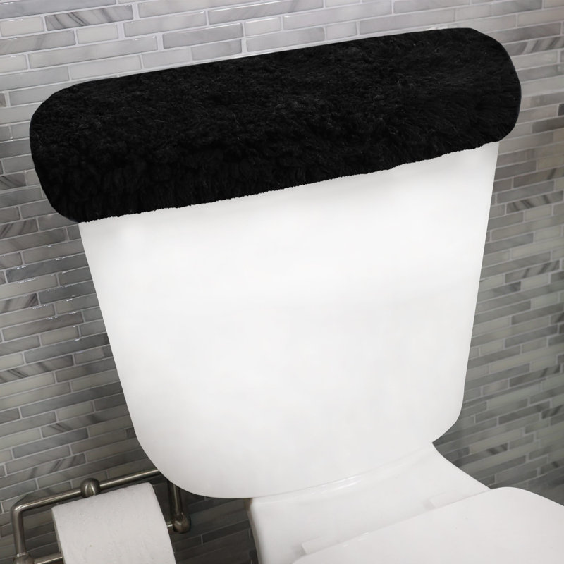 Tapis pour salle de bain Dobrinka, Noir, 10 po x 22 po (couvercle de réservoir)