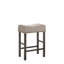 Tabouret à hauteur de comptoir Martha II en lin brun clair et gris vieilli (ensemble de 2)