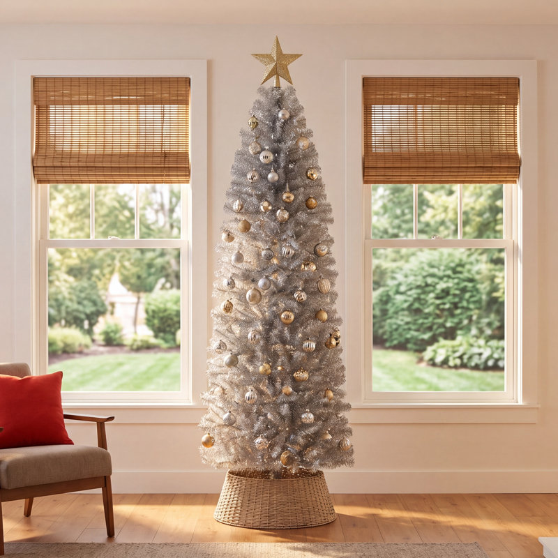 Arbre de Noël pin argenté 7,5 pi