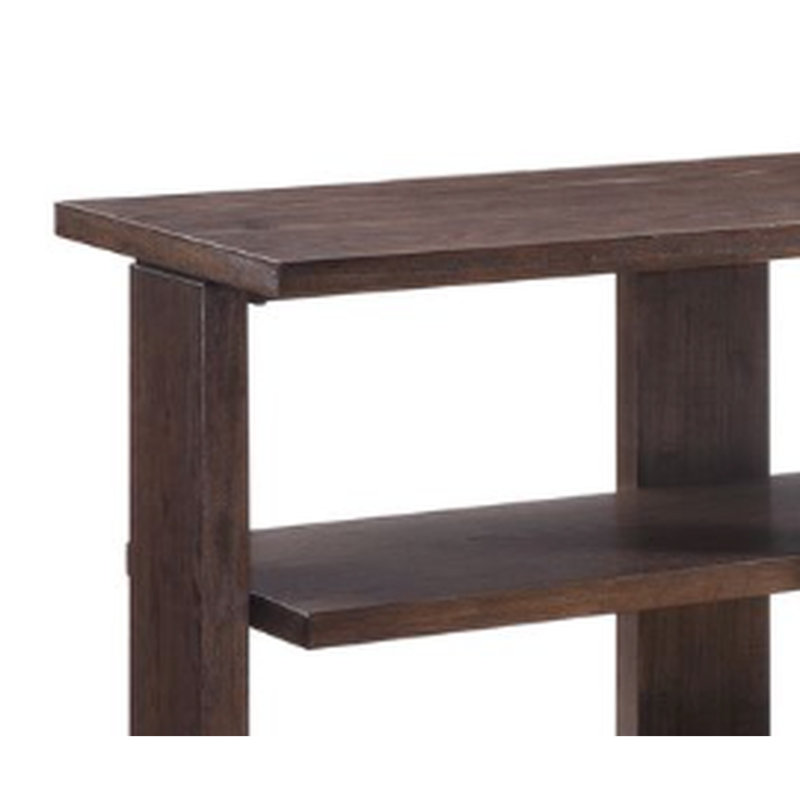 Sophisticated Rectangular Walnut Table, Natural Wood Texture, 2 Fixed Shelves, , 57 Lb, 18" Depth Finish Table For , Poplar & Veneer, Open Shelf Organization, Build, Lbs Weight
