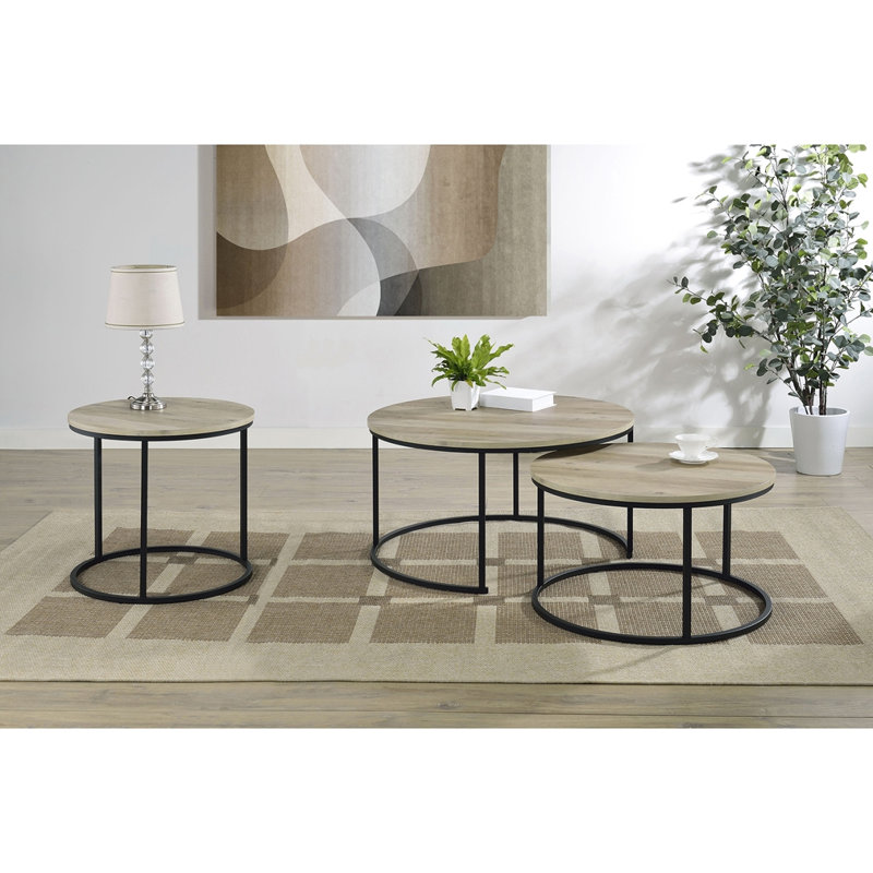 Table de bout ronde d'appoint, Pine Wood