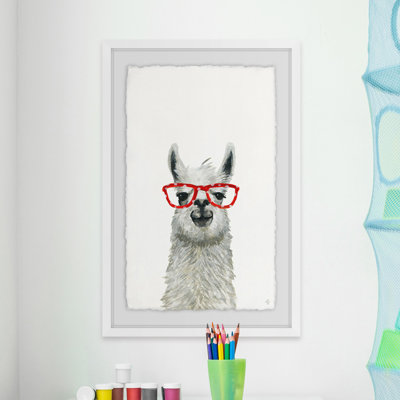 Red Trendy Llama - Painting