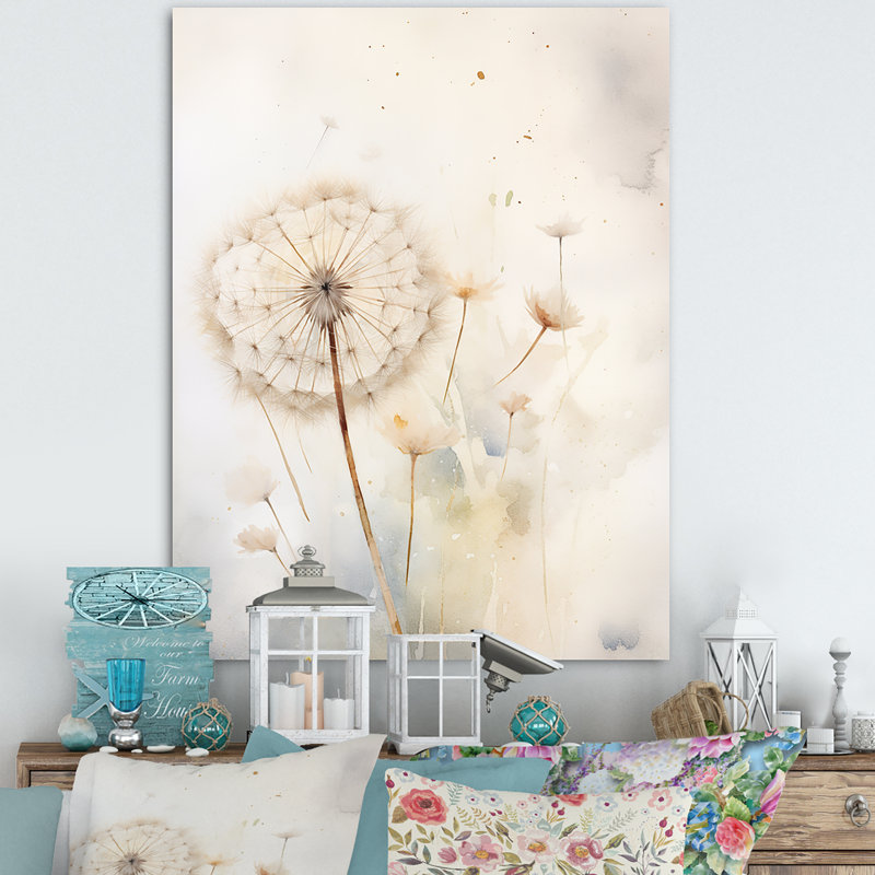 Dandelion Charm in Winter II - Imprimé, H 20 po x l 12 po x P 1 po, Toile tendue