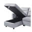 Canapé-lit modulaire réversible en velours gris avec poche latérale et rangement. Sièges rembourrés de mousse, ressorts. 81,5 po x 60 po x 33,5 po, support à ressorts de 179 lb. 81,5 po x 60 po, 33,5 po