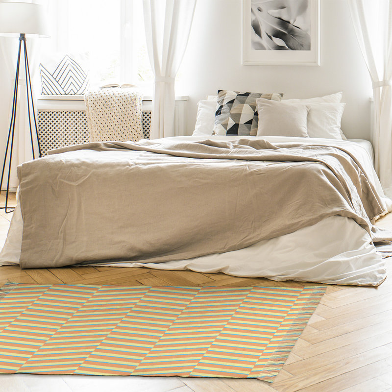 Tapis de zone jaune/orange rayures, Oui