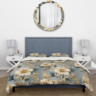 Vintage Ornamental Frames Victorian Pattern Floral Duvet Cover