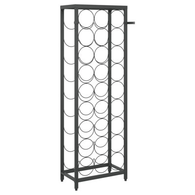 Wine Rack For 27 Bottles Black 13.4"X7.1"X39.4" Wrought Iron