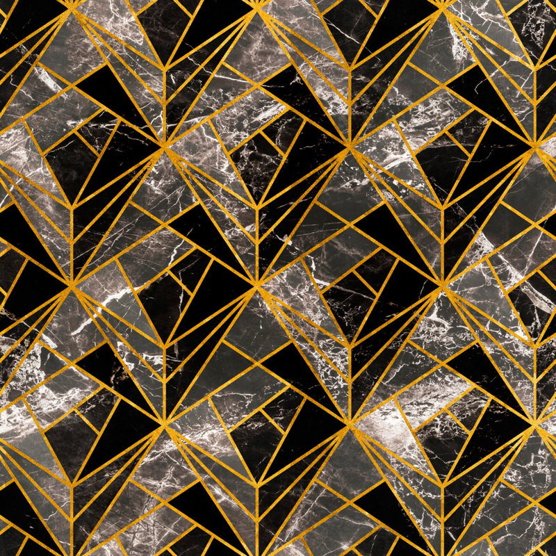 Manhattan Wallpaper Roll, Gray/Black/Gold