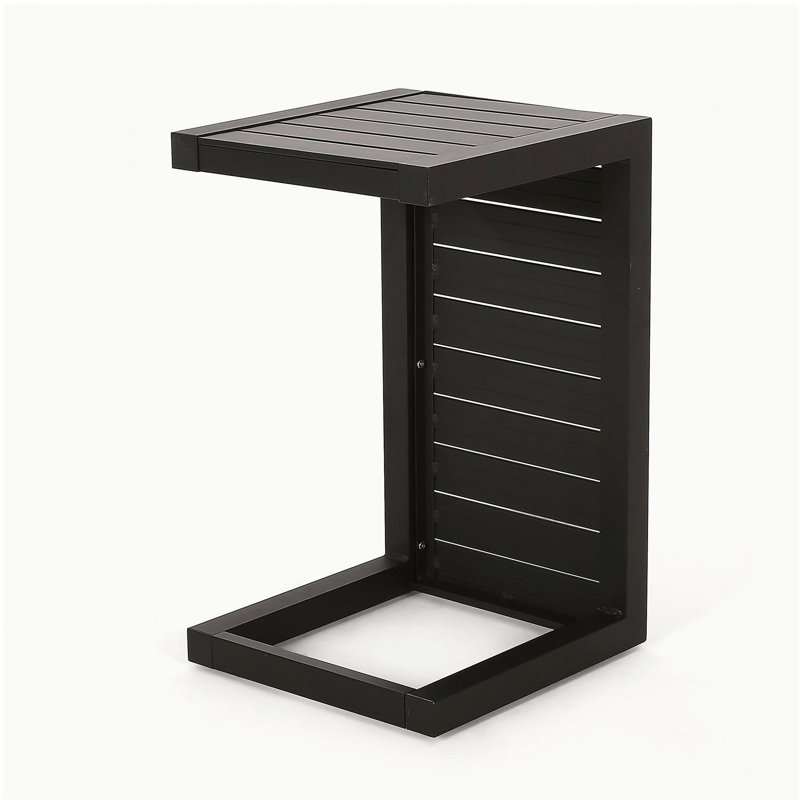 CAPE CORAL ALU C-SHAPED TABLE BLACK, Black