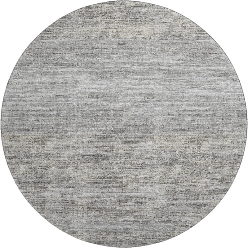 Premium Machine Washable Mayfield Silver Rug, Round 8'