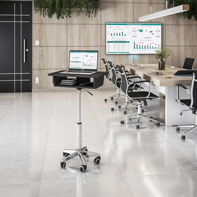 35'' H x 35'' W Laptop Cart with Wheels
