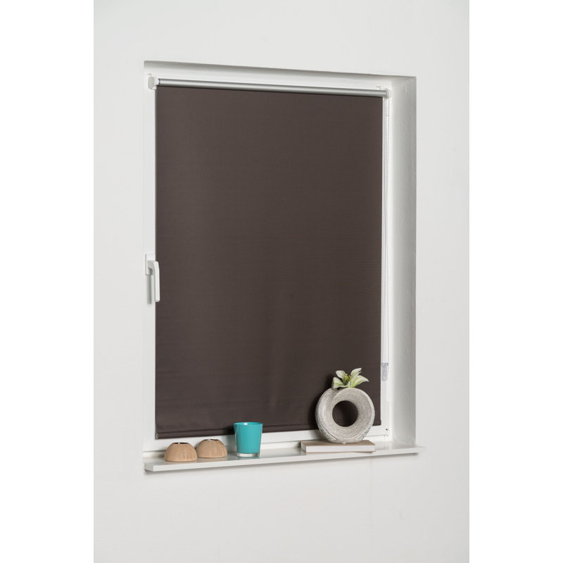 Klemmfix Room Darkening Roll-Up Blinds, 150 cm L x 50 cm W , Brown