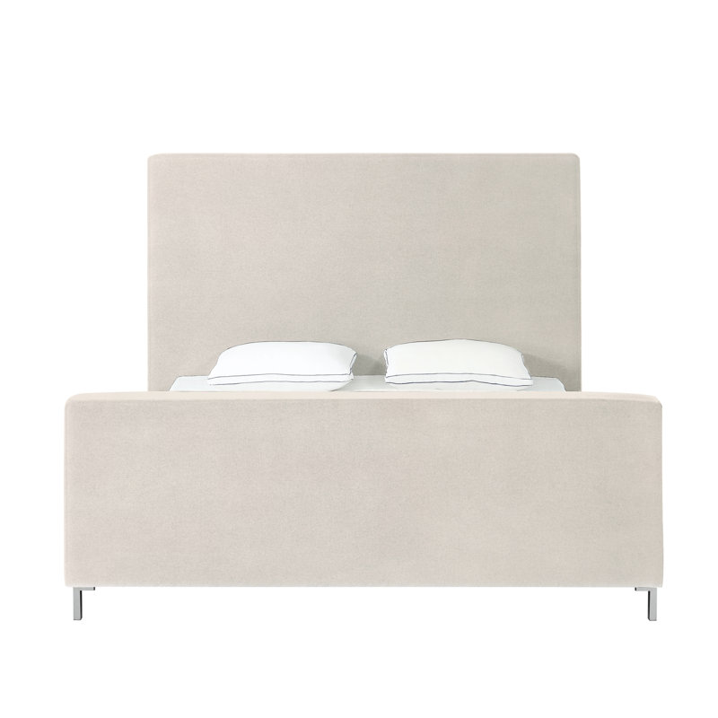 Lit plateforme tapissier Inza, Grand, Beige