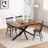 55.11" -70.86"Retro Rectangular Stretch Dining Table,  Top And Black Relief Plate, Black Fine Sand Cross Iron Foot Base Dining Table, With Storage Box.-359742665
