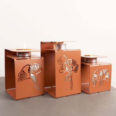 3 Piece Steel Tabletop Candlestick Set