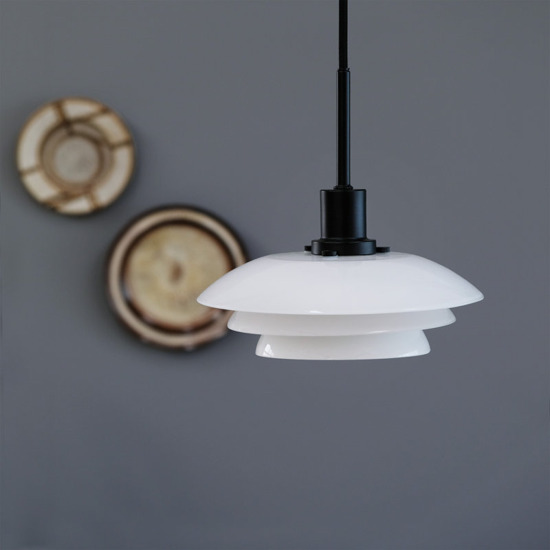 DL20 1 - Light Geometric Pendant, Black, 9cm H x 20cm W x 20cm D