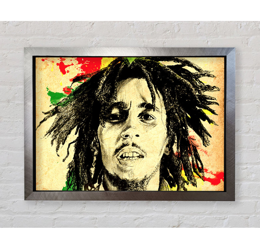 Bob Marley Splash Colour - Einzelner Bilderrahmen Kunstdrucke