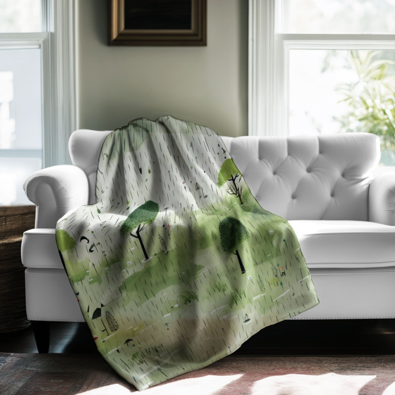 Rainy Meadow - 1 Piece Blanket, 80" L x 60" W
