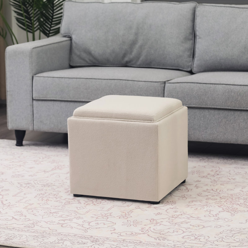 Ciocia Upholstered Ottoman, Beige