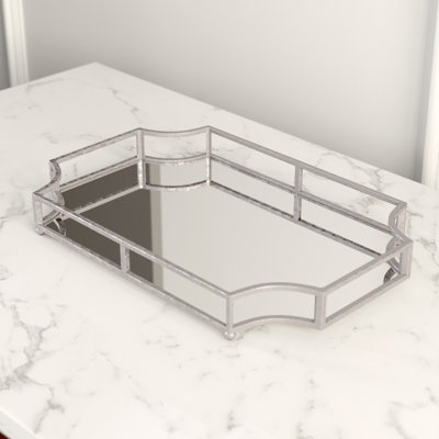 Rosa Mirrored Glass Tray