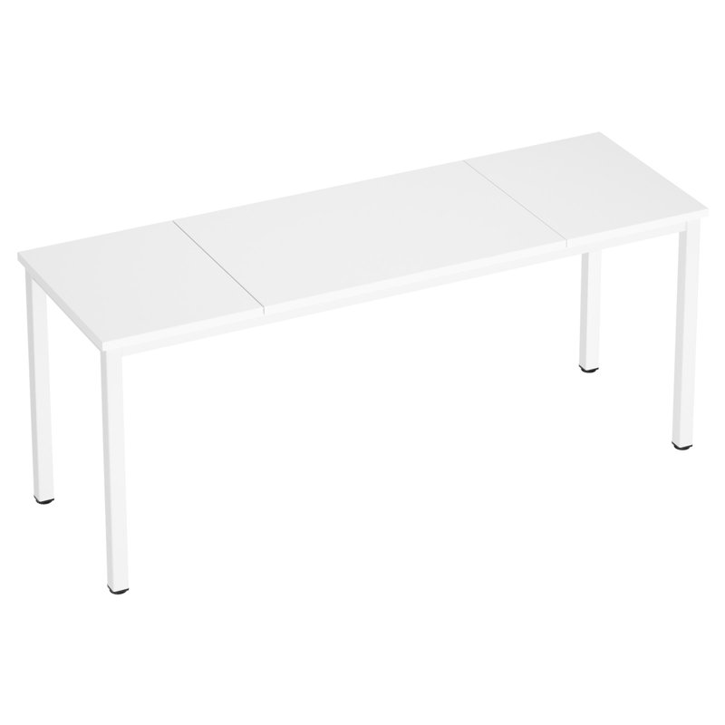 Bureau d'écriture rectangulaire L 70,9 po Pelaga Jahnna, H 29,5 po x l 70,9 po x P 31,5 po, Blanc