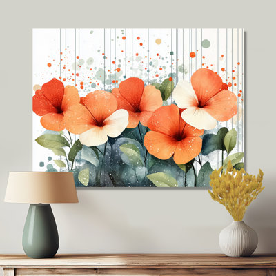 «Red Blooming Poppy Gardens In The Spring - Fleurs», décoration murale en métal, impression moderne sur métal