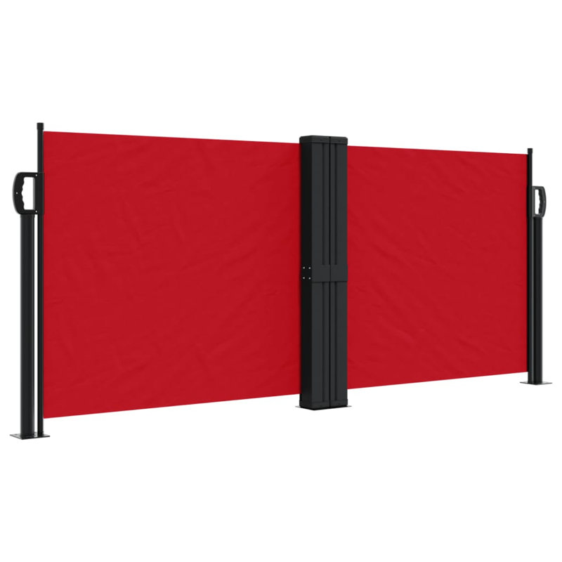 Dakota Fields Retractable Side Awning, Red, 100cm H x 600cm W