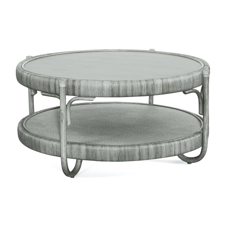 Hathaway Solid Wood Top Coffee Table, Nickel