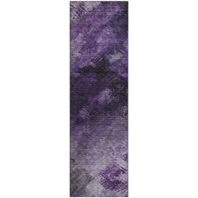 Premium Machine Washable Cerrito AMF590 Purple Rug