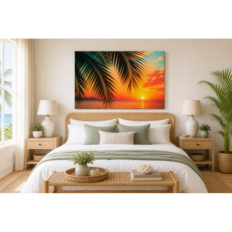«Palm Beach Sunset», art mural sur toile tendue, 32"H x 48"W x 1.5"D