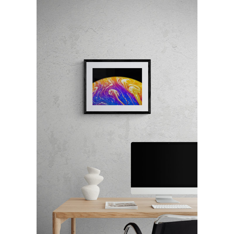Soap Bubble Close Up Print by Philippe Monthoux, Black Framed Paper, 17.2" H x 21.2" W