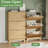 Shoe Cabinet Storage for Entryway with 3 Flip Drawers, 54" Tall Narrow Fluted Shoe Organizer with Adjustable Shelves, Freestanding Slim Hidden Shoe Rack, Hallway Entrance-1088576303