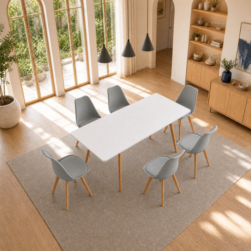 6 -Person Extendable Dining Set, Grey