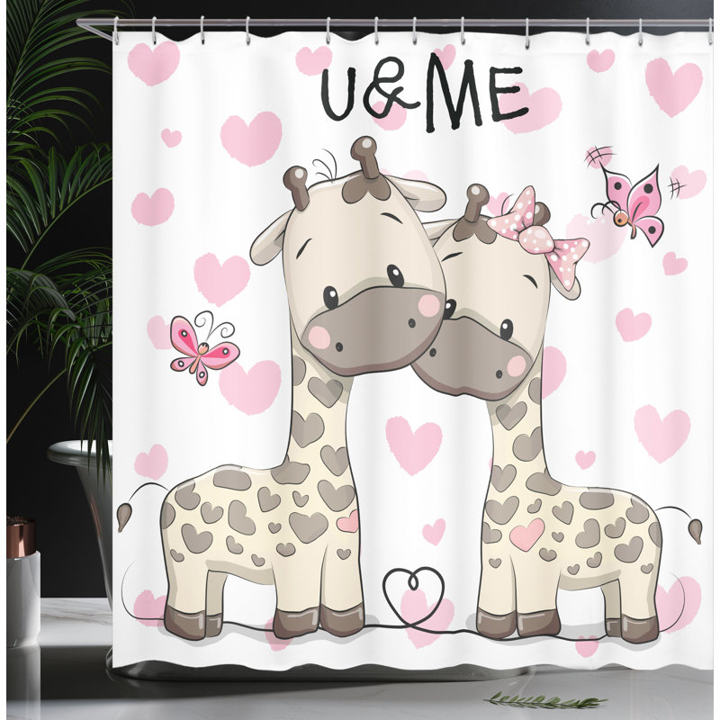 Rideau de douche simple giraffes Kids, H 69 po x l 105 po