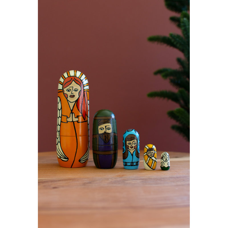SET OF FIVE NESTING DOLLS - NATIVITY