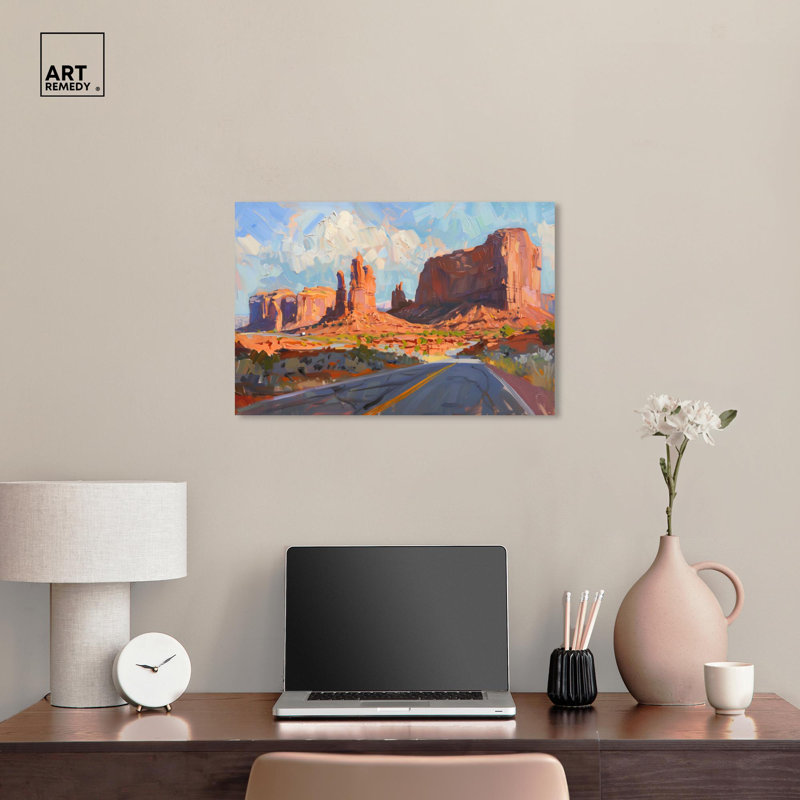 Canyon Roads Landscape Wrapped Canvas Art in Vibrant Colors
