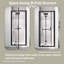 Porte de douche à double pivot 32 po x 72 po à cadre pivotant noir, verre trempé transparent de 1/4 po, enceinte pliante peu encombrante avec poignée en acier inoxydable, installation réversible-131495480