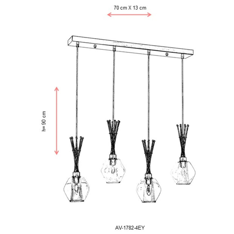 4 - Light Kitchen Island Pendant