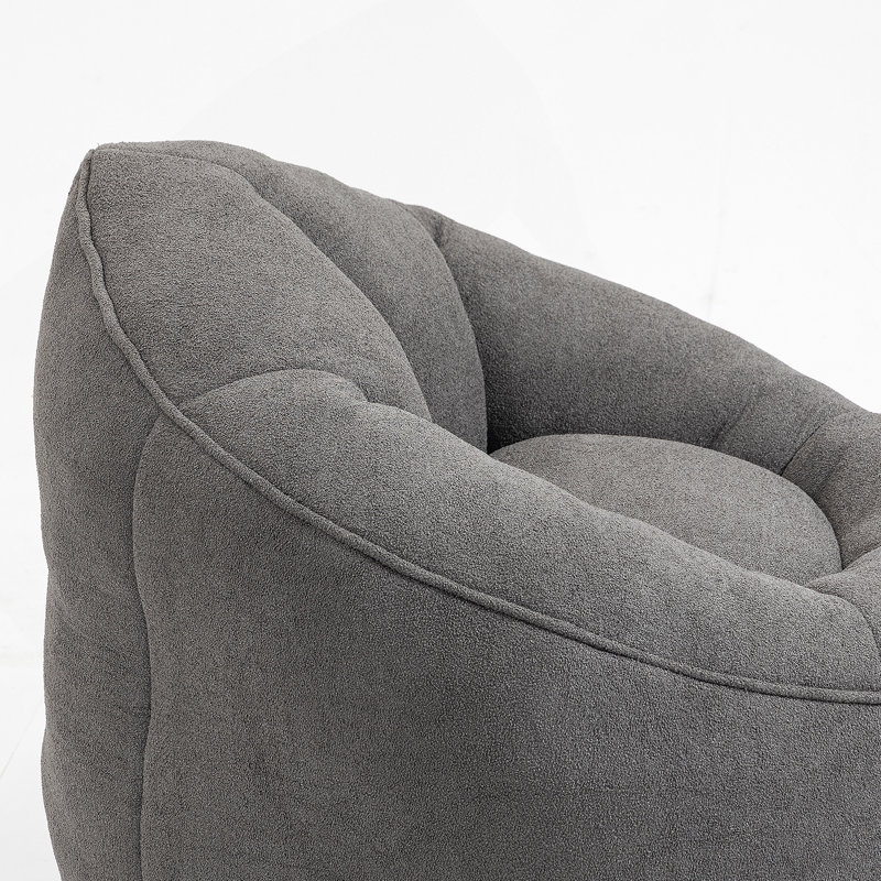 Fauteuil à billes confortable en mousse haute pression, idéal pour les adultes en quête de détente et de sièges luxueux, Gris