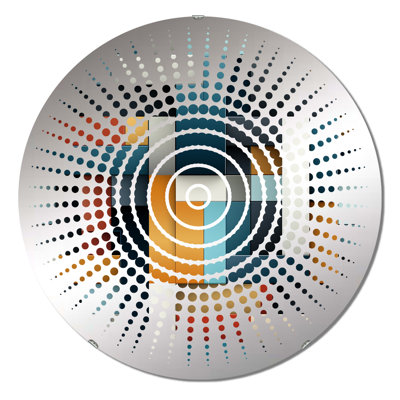 Teal Metropolitan Geometric Illusions - Sun Circles Wall Mirror