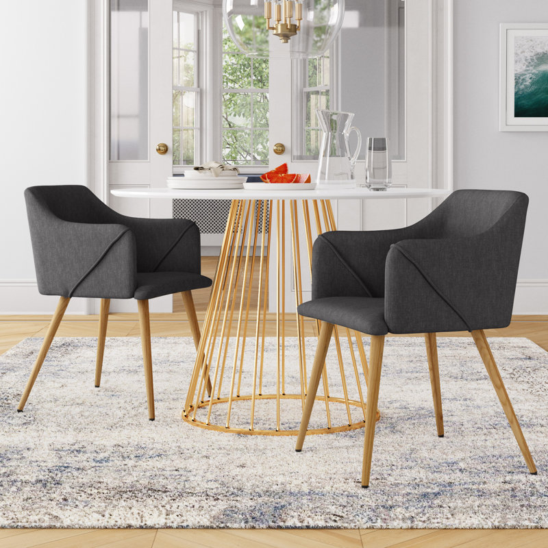 Agra 47cm H Polyester Blend Upholstered Armchair in Gray, Grey