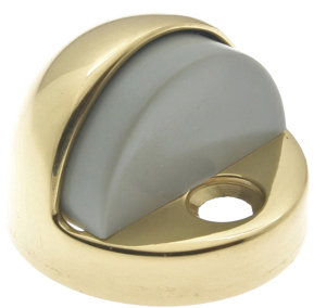 Solid Brass Floor Mount Stop, Polished Brass