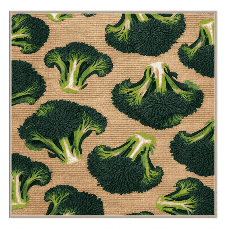  Tapis lavable avec légumes choux broccoli, Carré 6 pi