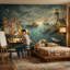 Papier peint sous-marin avec phare sous-marin-389941019-389941018