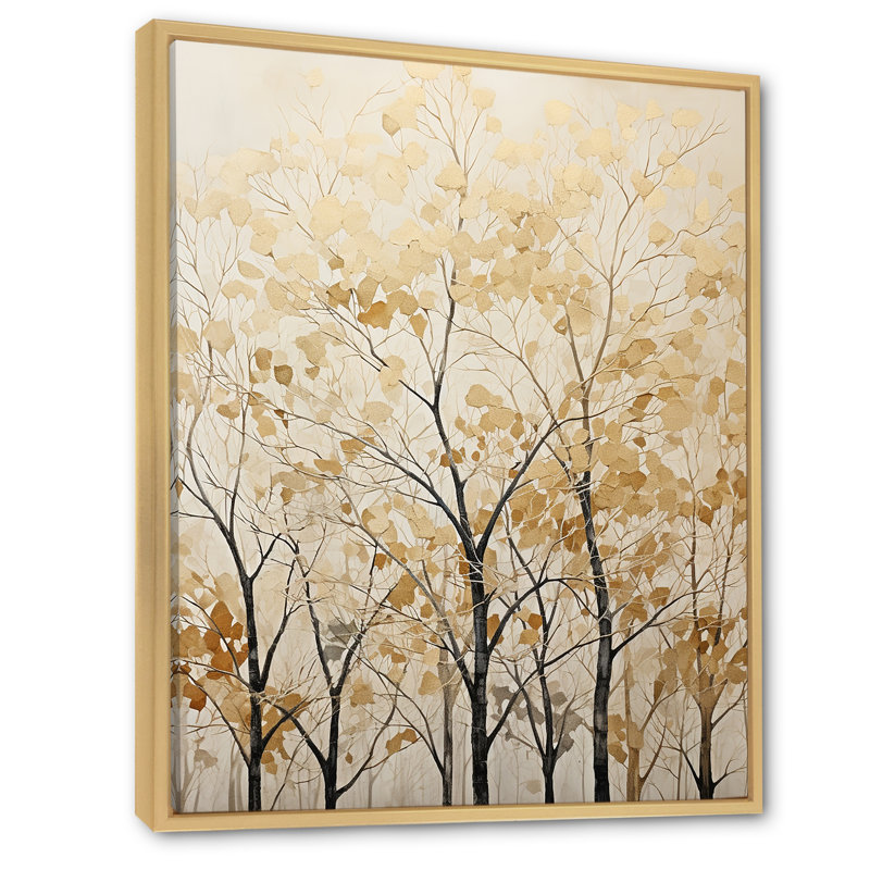 Harmonous Beige Tree Art VI, reproduction d'art sur toile, Cadre naturel flottant, H 32 po x l 24 po x P 1 po
