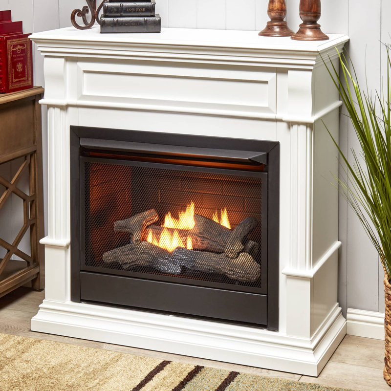 Duluth Forge DFS-300NT-3WT, Vent Free Fireplace System, Fireplace: FNF300T and Mantel: CM300-3-WT, White, Natural Gas, White