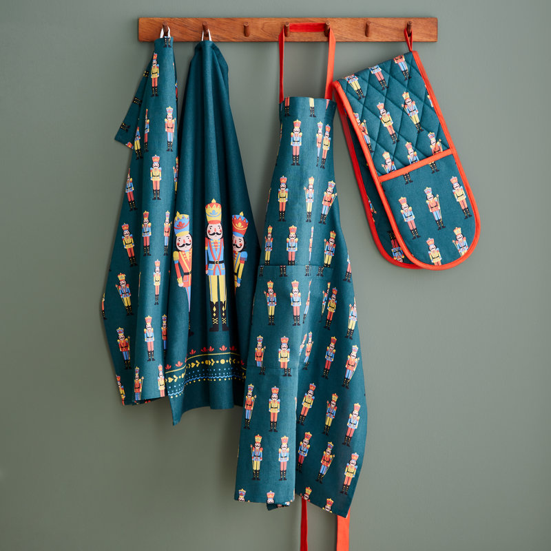 Christmas Nutcracker Cotton Double Oven Glove
